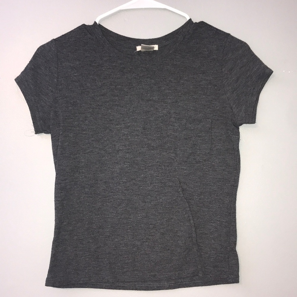 Gray Tri-Blend Crop Top